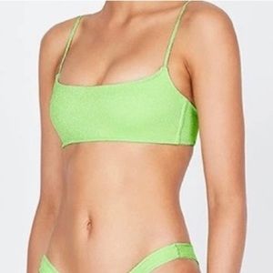 Triangl Mica Lime Green Sparkle Swimsuit Top